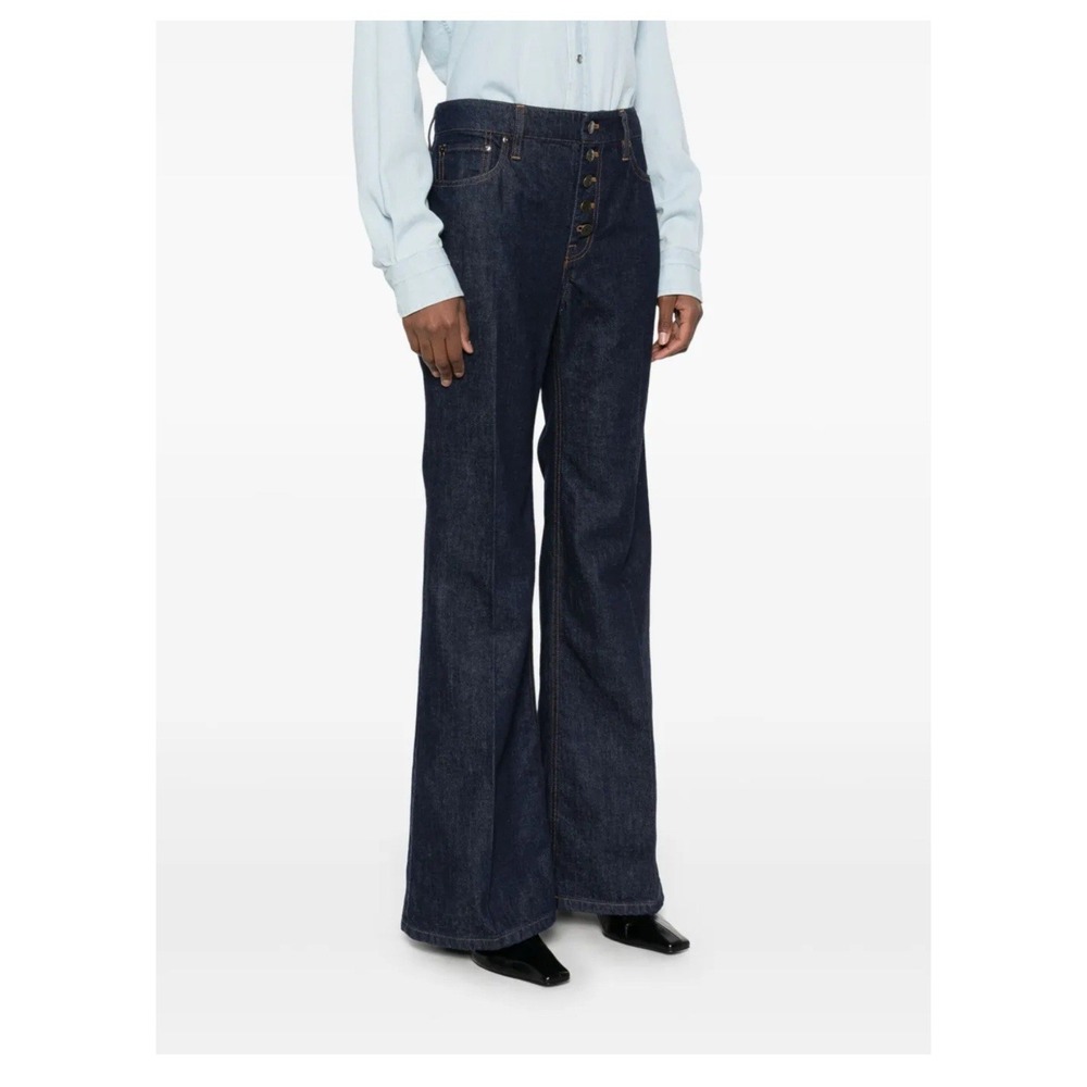 NWT Lauren Ralph Lauren Dark Wash High Rise Button Fly Flared Jeans Size 14